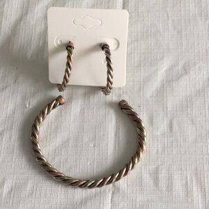 Gold and Silver colored Twisted Rope Bracelet